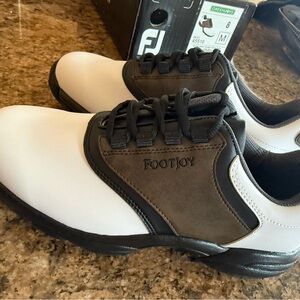 FootJoy Men's White and Dark Brown golf athletic  Shoes new in box